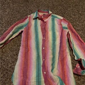 J. Crew Vibrant Striped Button Down Shirt